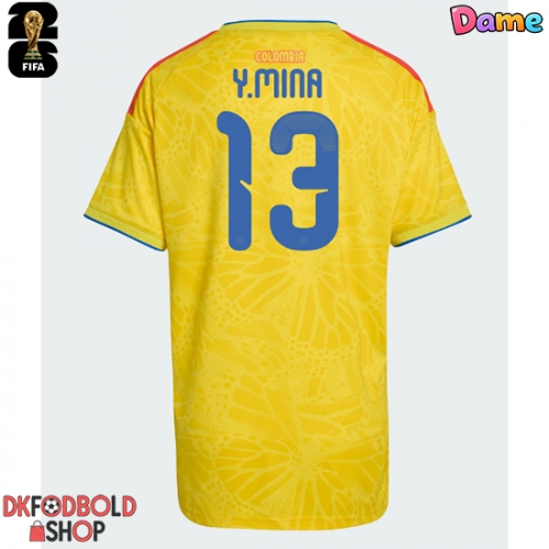 Colombia Yerry Mina #13 Hjemmebanetrøje Dame VM 2026 Kort ærmer